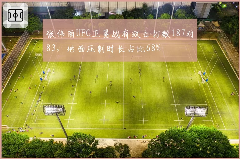 张伟丽UFC卫冕战有效击打数187对83，地面压制时长占比68%